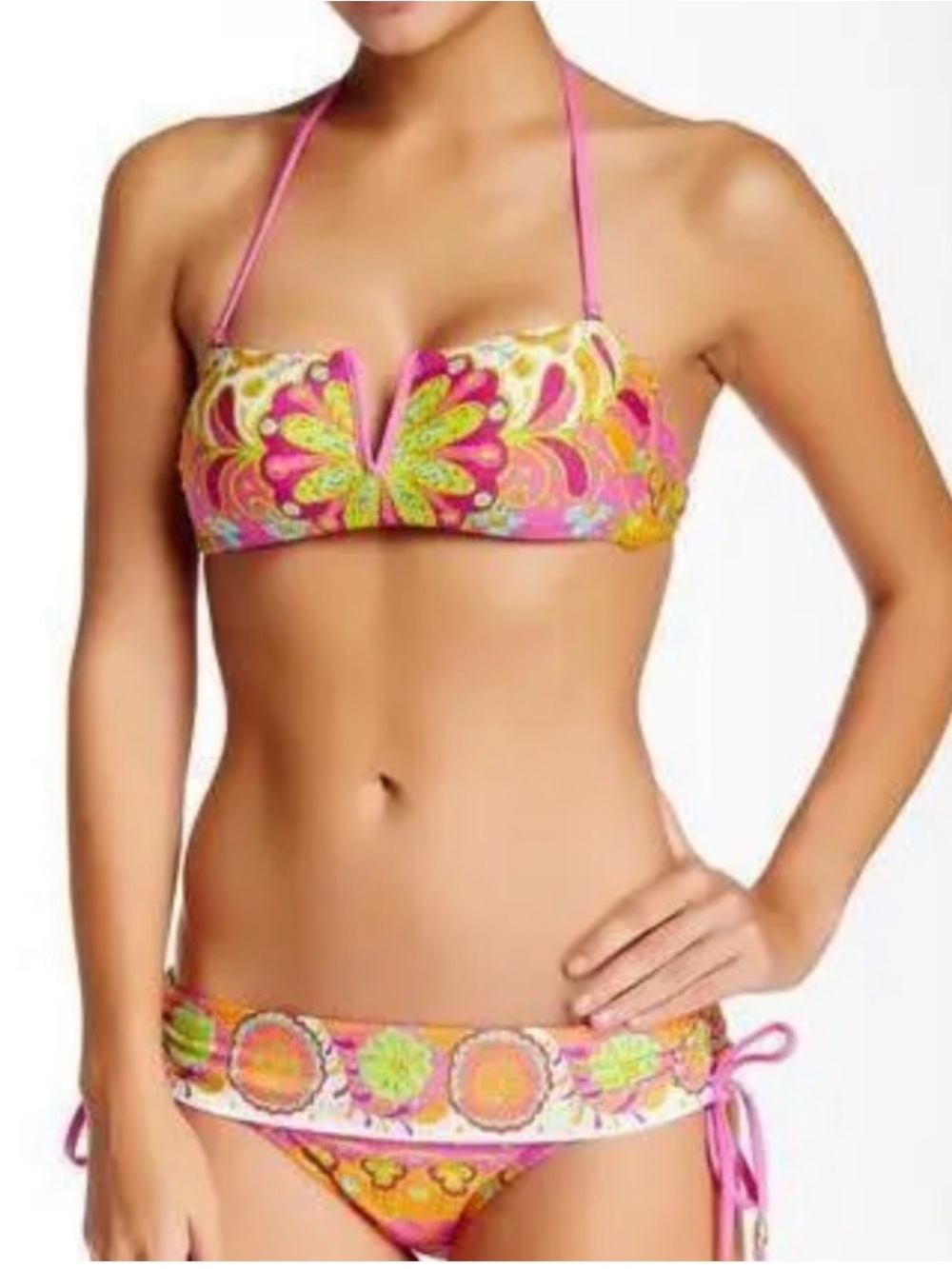 NEW TRINA TURK Woodblock 2 Piece Swimsuit Bikini
Set